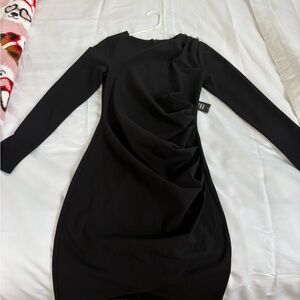 Express Black Dress with Silver Accents